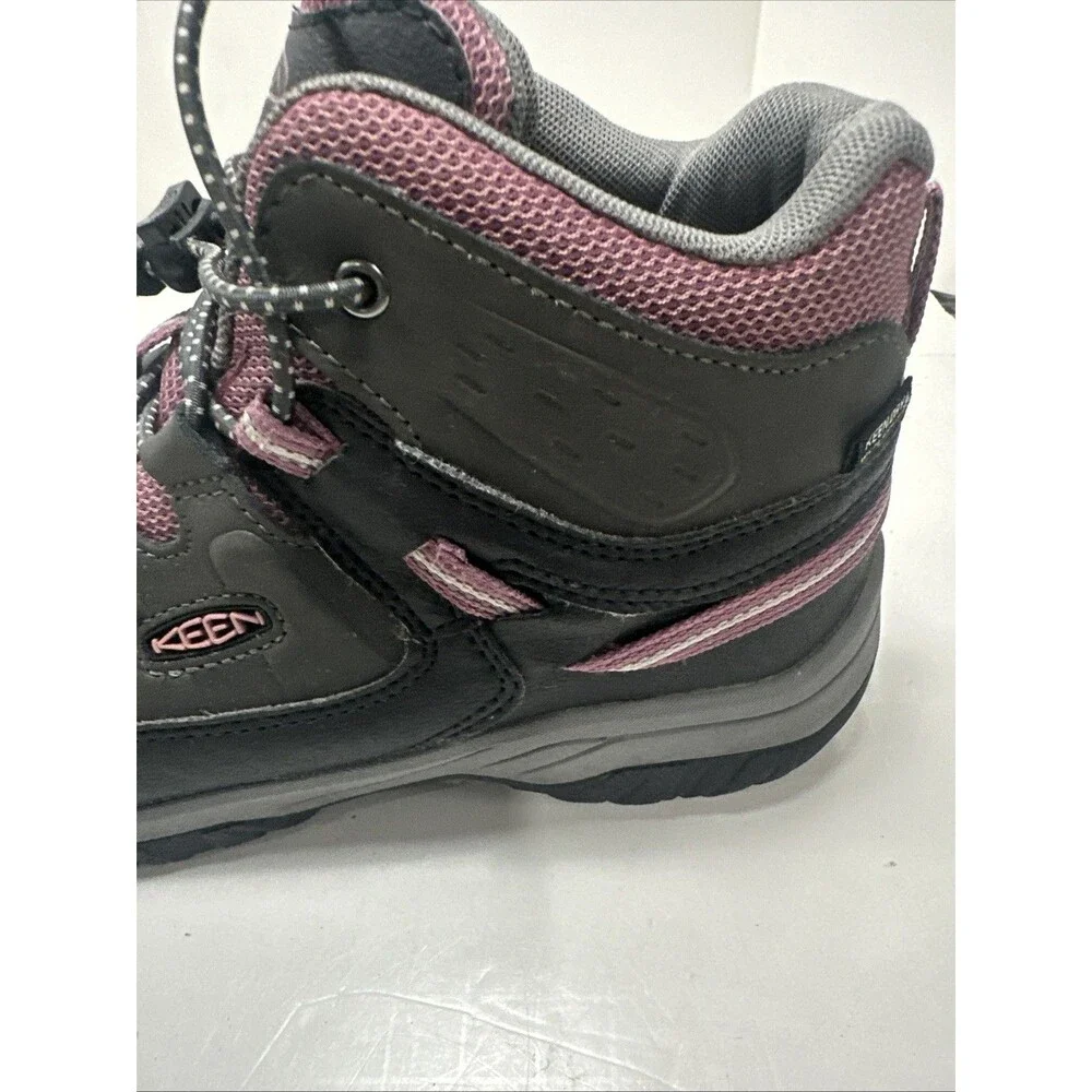 KEEN TARGHEE MID WATERPROOF 1020131 HIKING BOOT YOUTH SIZE 5 RAVEN/TULIPWOOD
